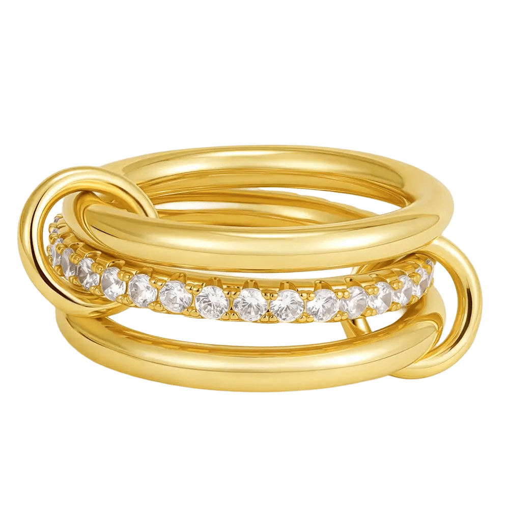 18K Elegant Gold Plated Stacked Rings