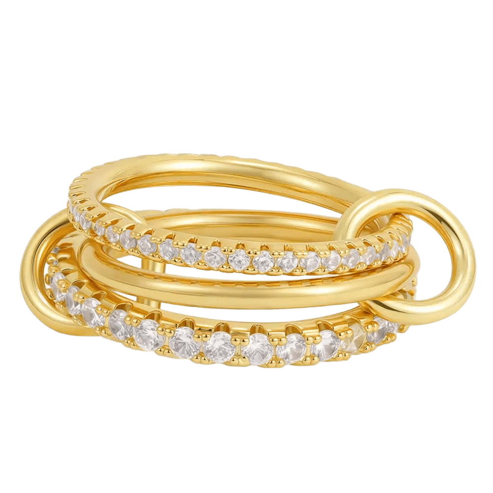 18K Elegant Gold Plated Stacked Rings