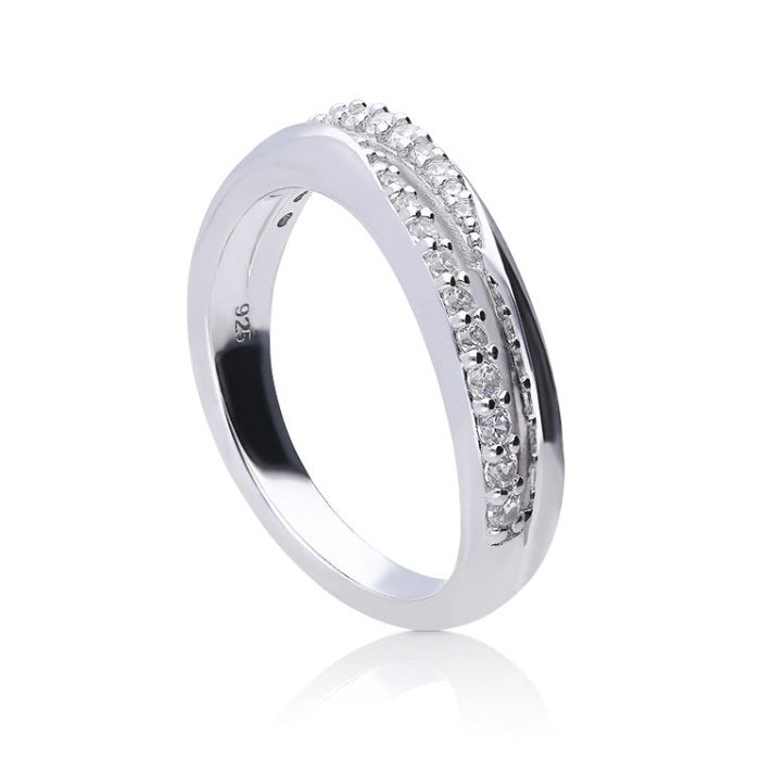 Diamonfire Pave Set Double Wave Ring