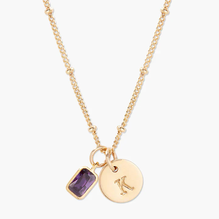 Savae Birthstone Initial Pendant