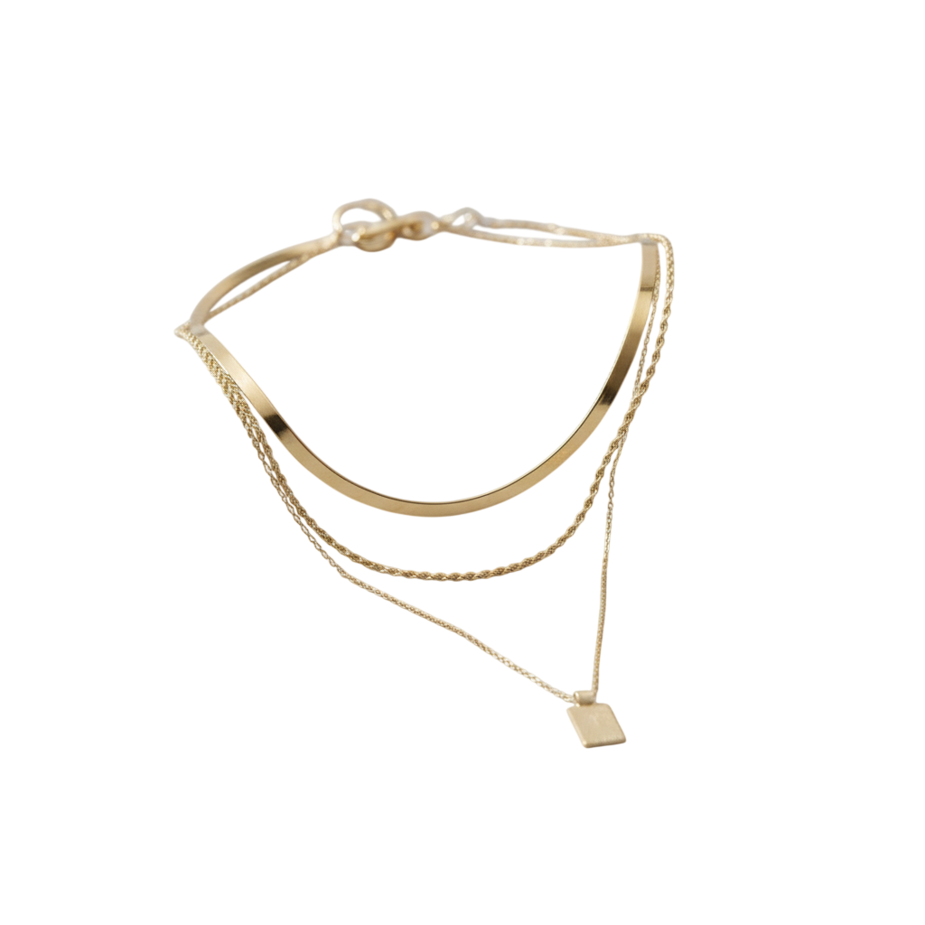 18K Gold Plated Radiant Rectangle Necklace