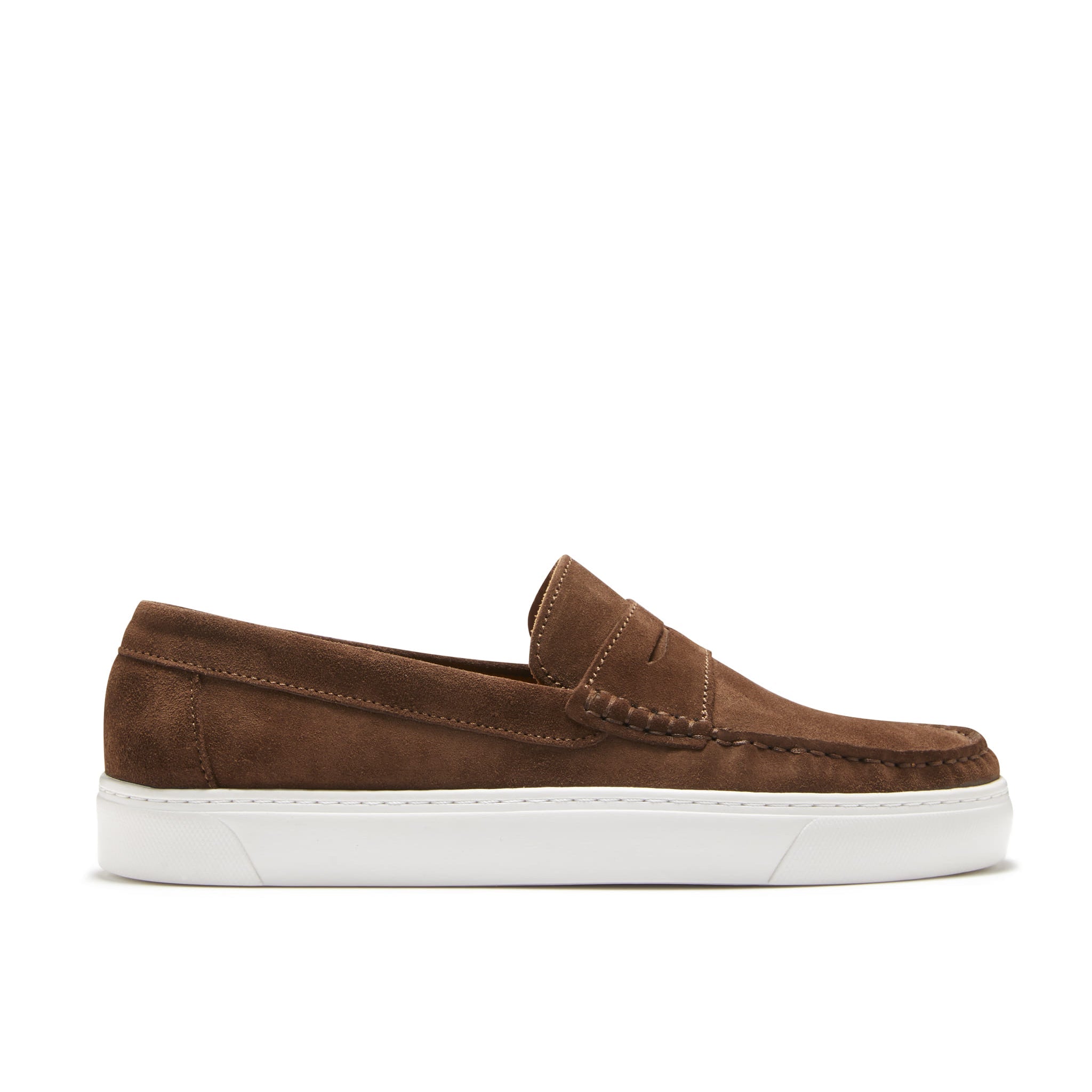 Mocassini da ginnastica slip-on, pelle scamosciata marrone
