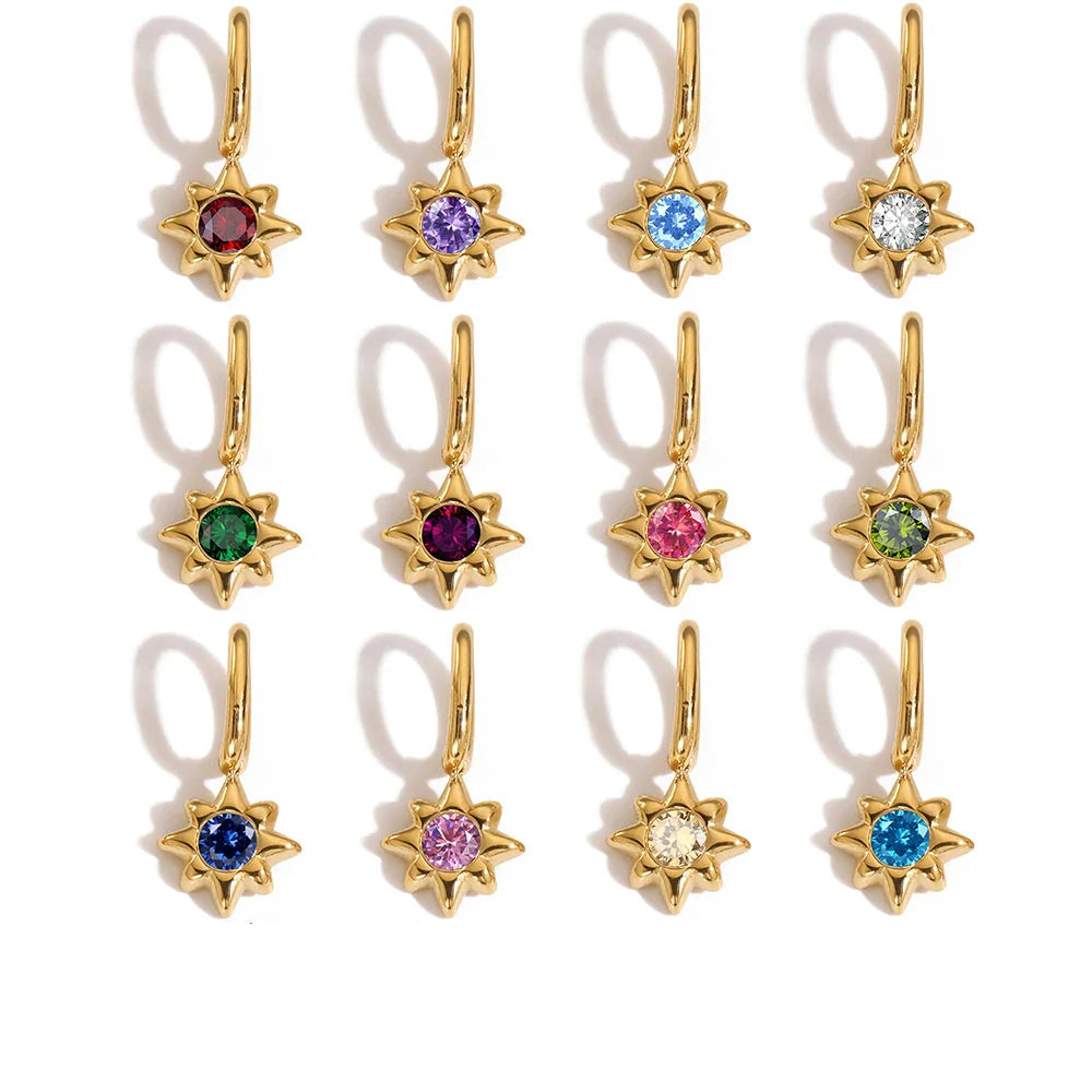 Star Pendant Birthstones Charms