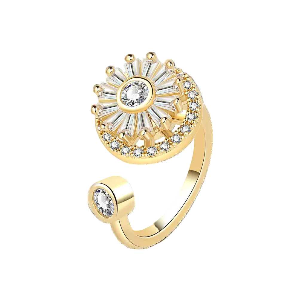 Adjustable Sunburst Spinner Ring
