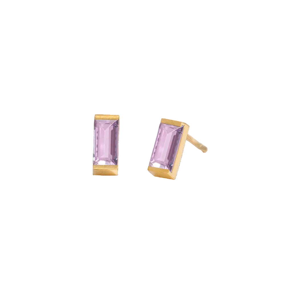 Rectangle Birthstone Earrings