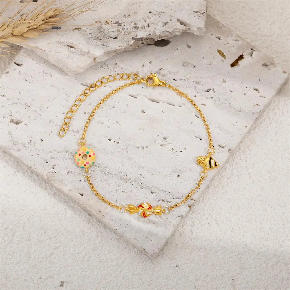 Cute Donut Charm Bracelet