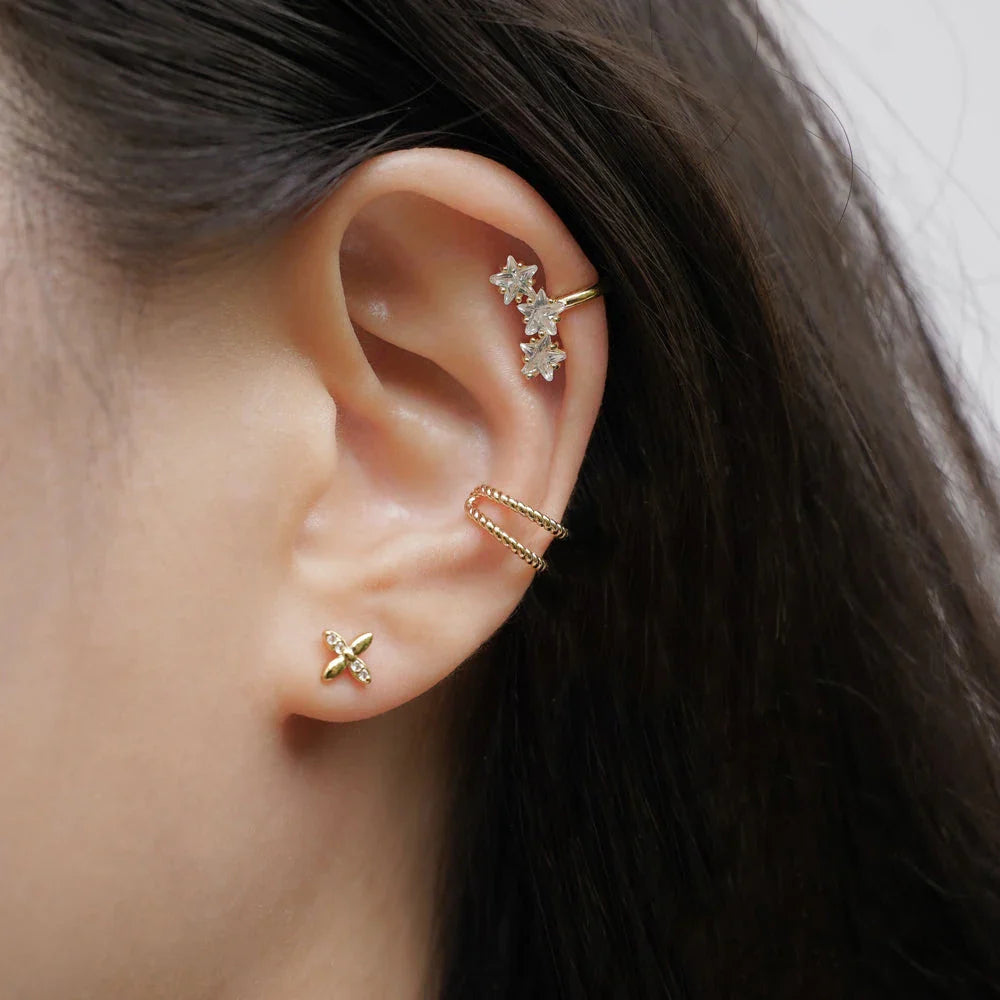 18K Gold Plated Star Ear Cuff