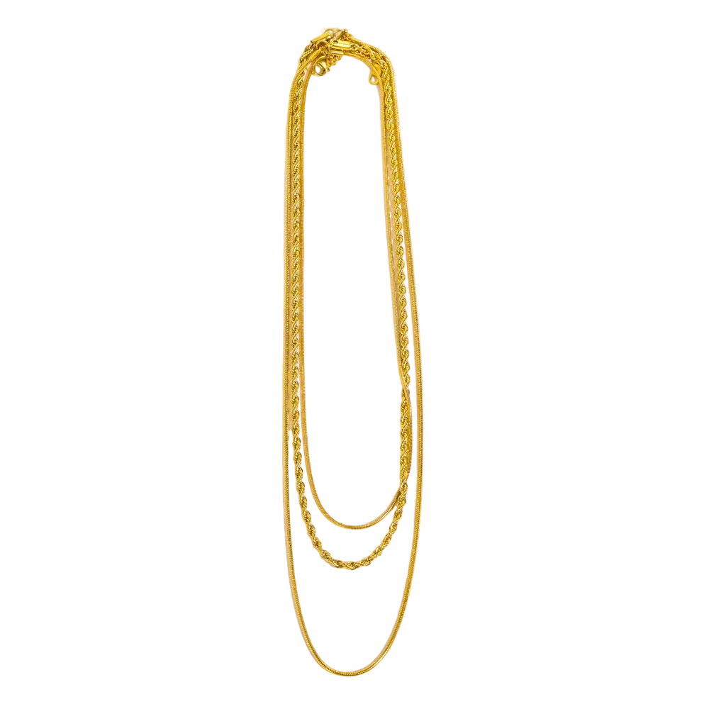 18K Gold Plated Layered Chain Necklace