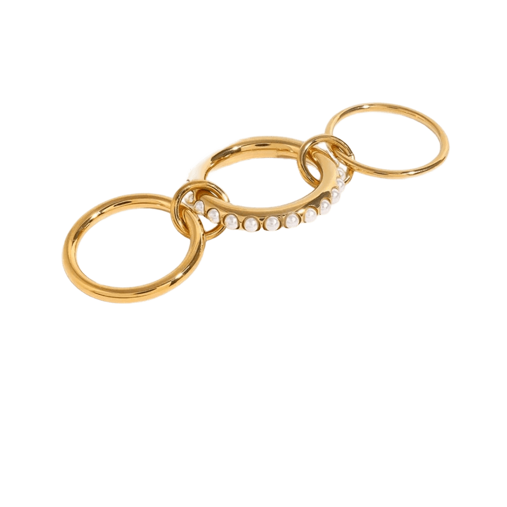18K Elegant Gold Stacked Rings