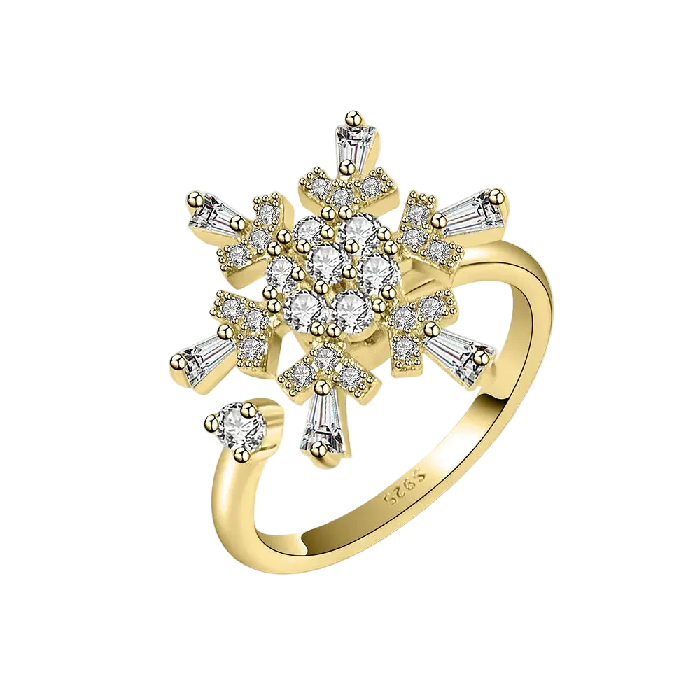 Adjustable Snowflake Spinner Ring