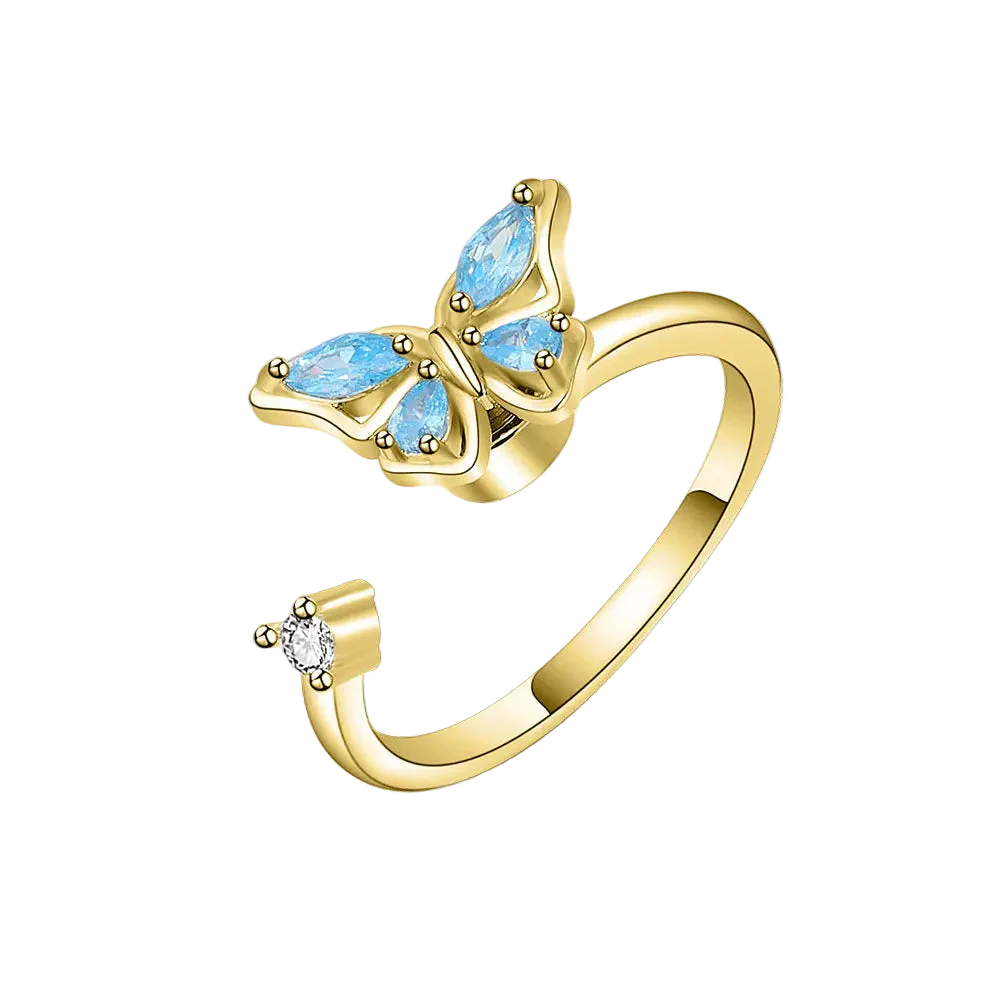 Adjustable Butterfly Spinner Ring