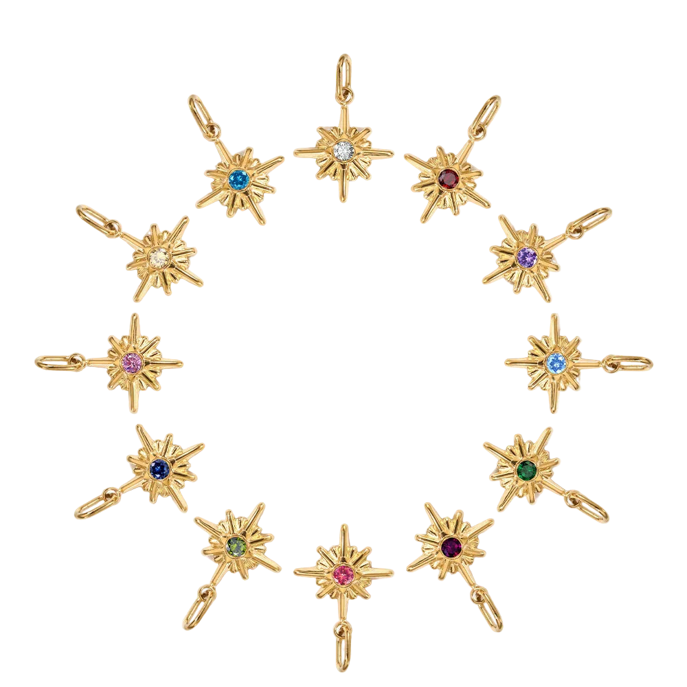 Star Shiny Birthstone Charms