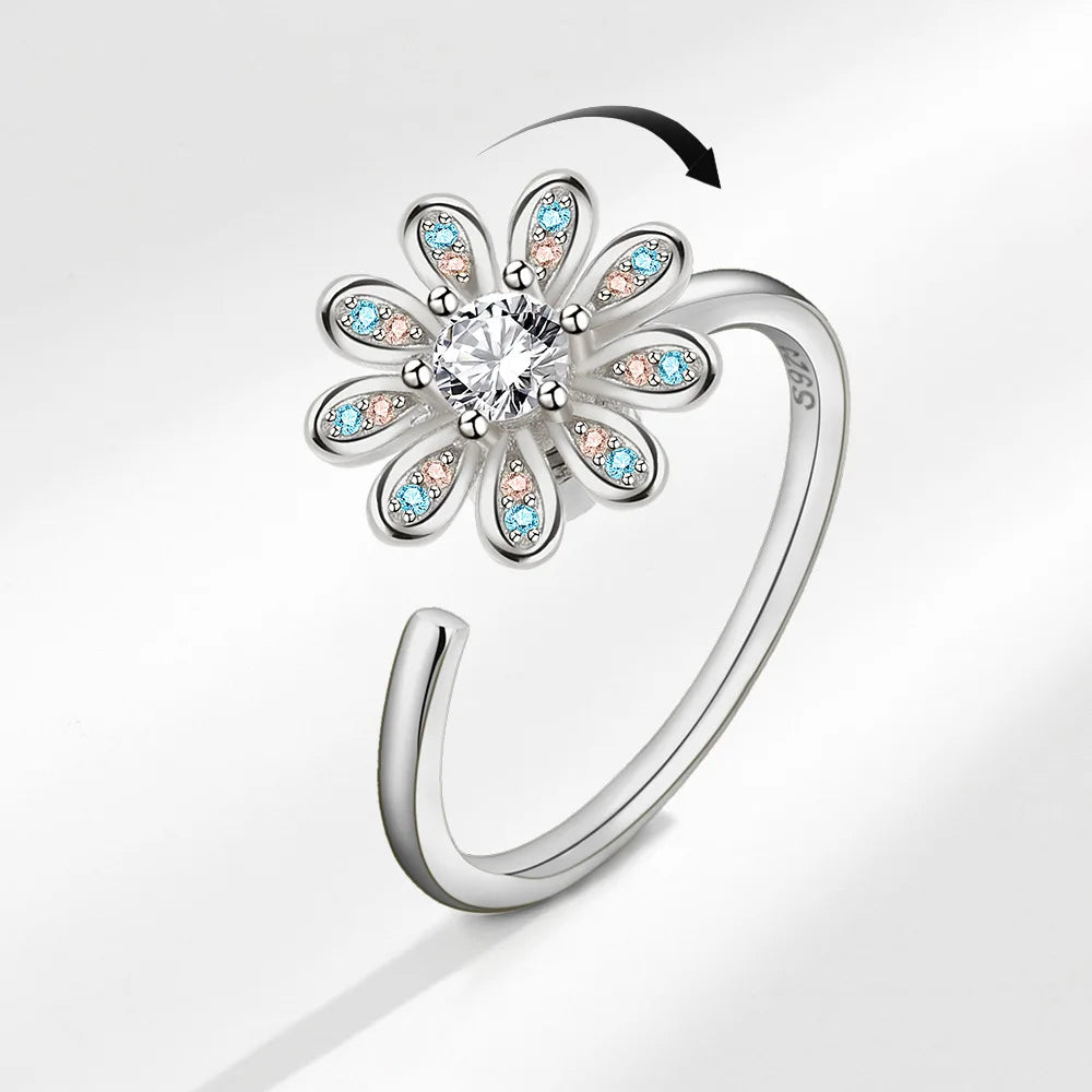 Adjustable Flower Spinner Ring