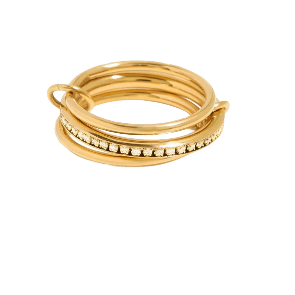 18K Elegant Gold Stacked Rings