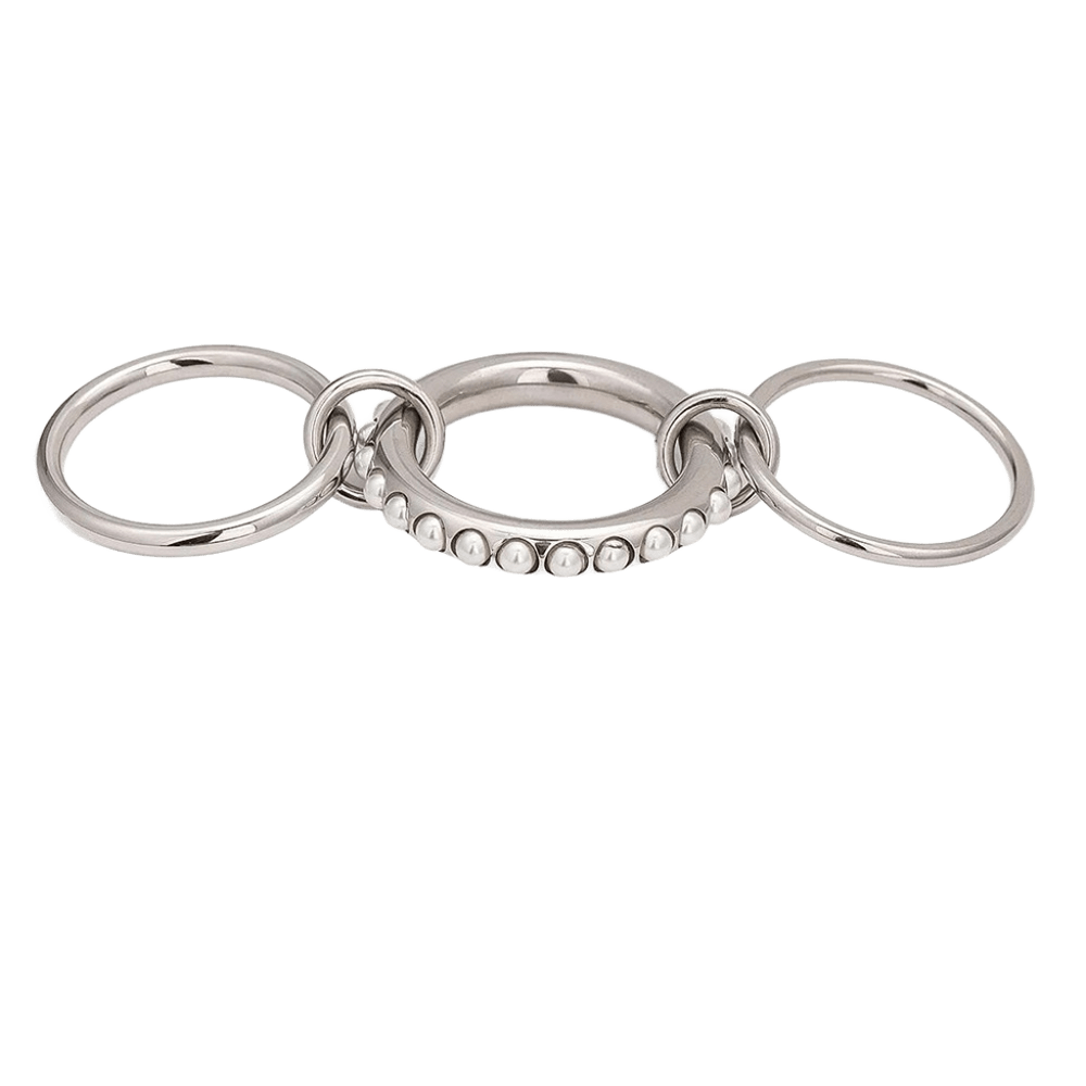 18K Elegant Silver Stacked Rings
