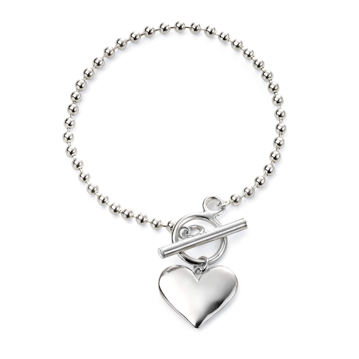 Beginnings Ball Chain Bracelet with Heart Tag