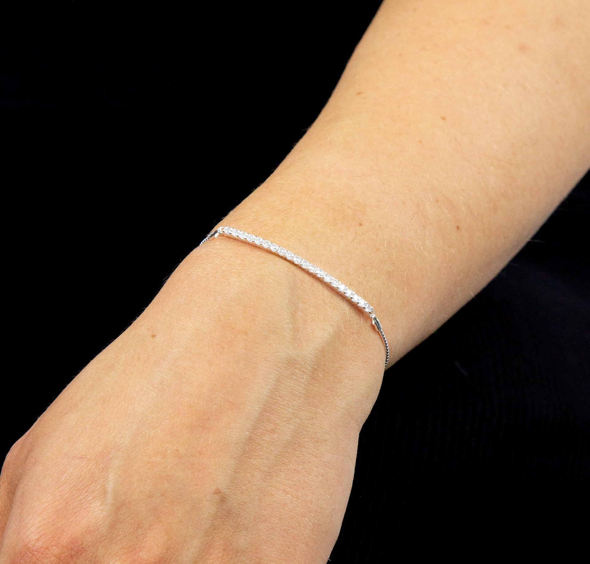 Beginnings Bar Toggle Bracelet with White Cubic Zirconia