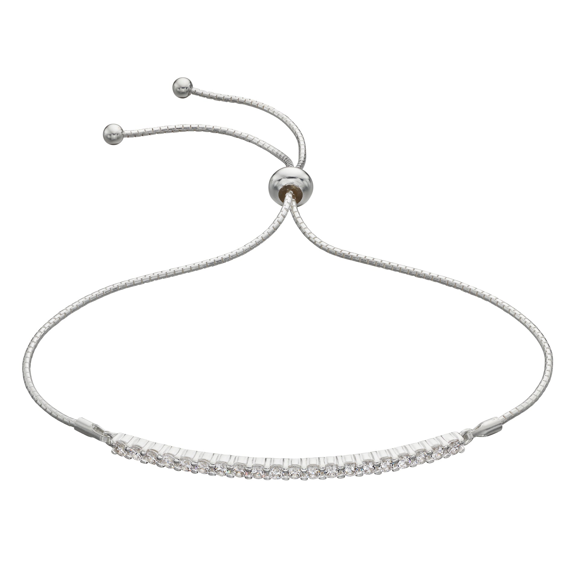 Beginnings Bar Toggle Bracelet with White Cubic Zirconia