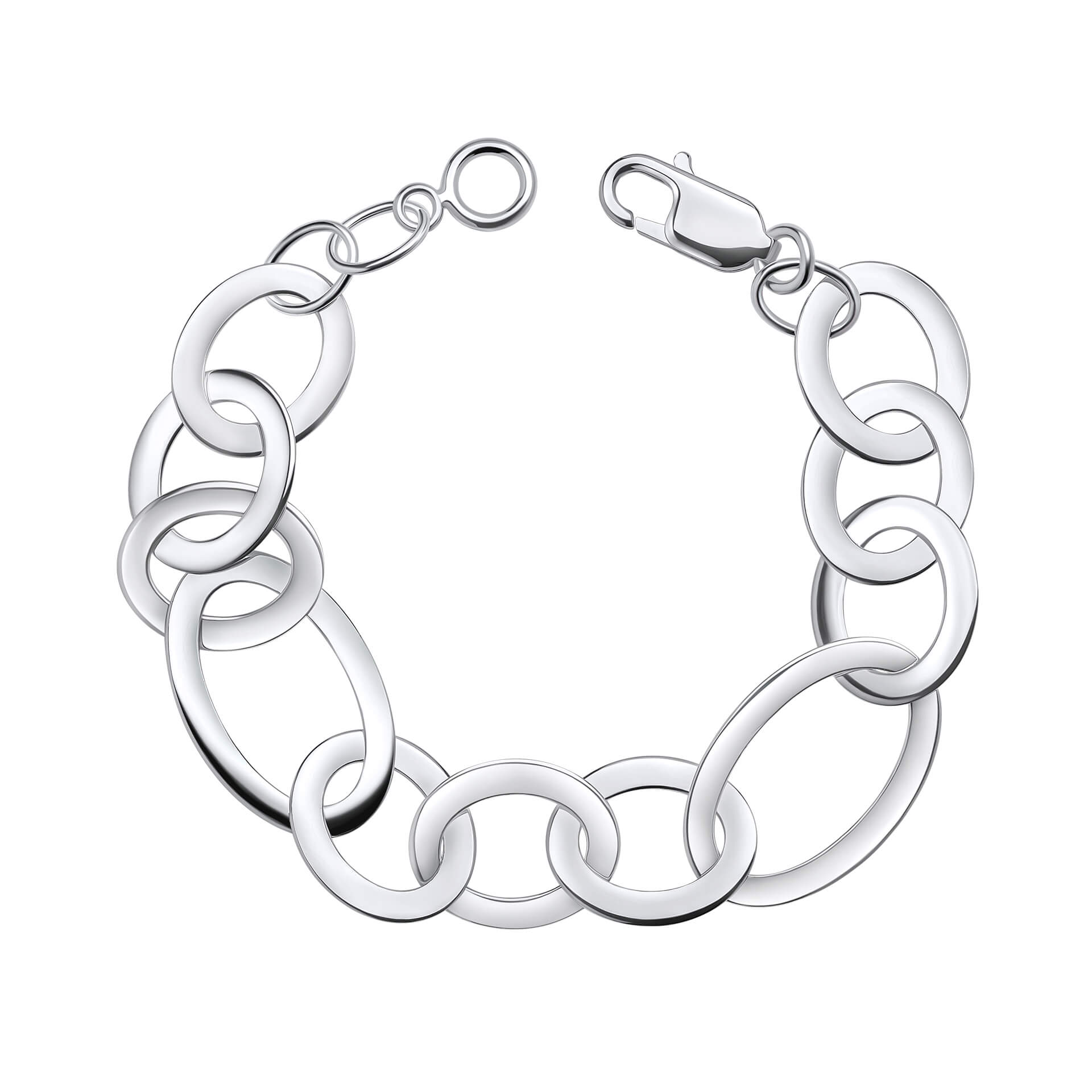 Beginnings Mixed Size Flat Oval Link Bracelet
