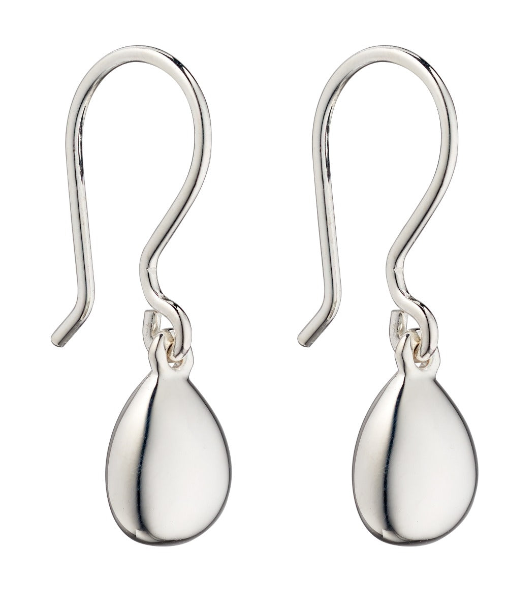 Beginnings Silver Pebble Drop Earrings