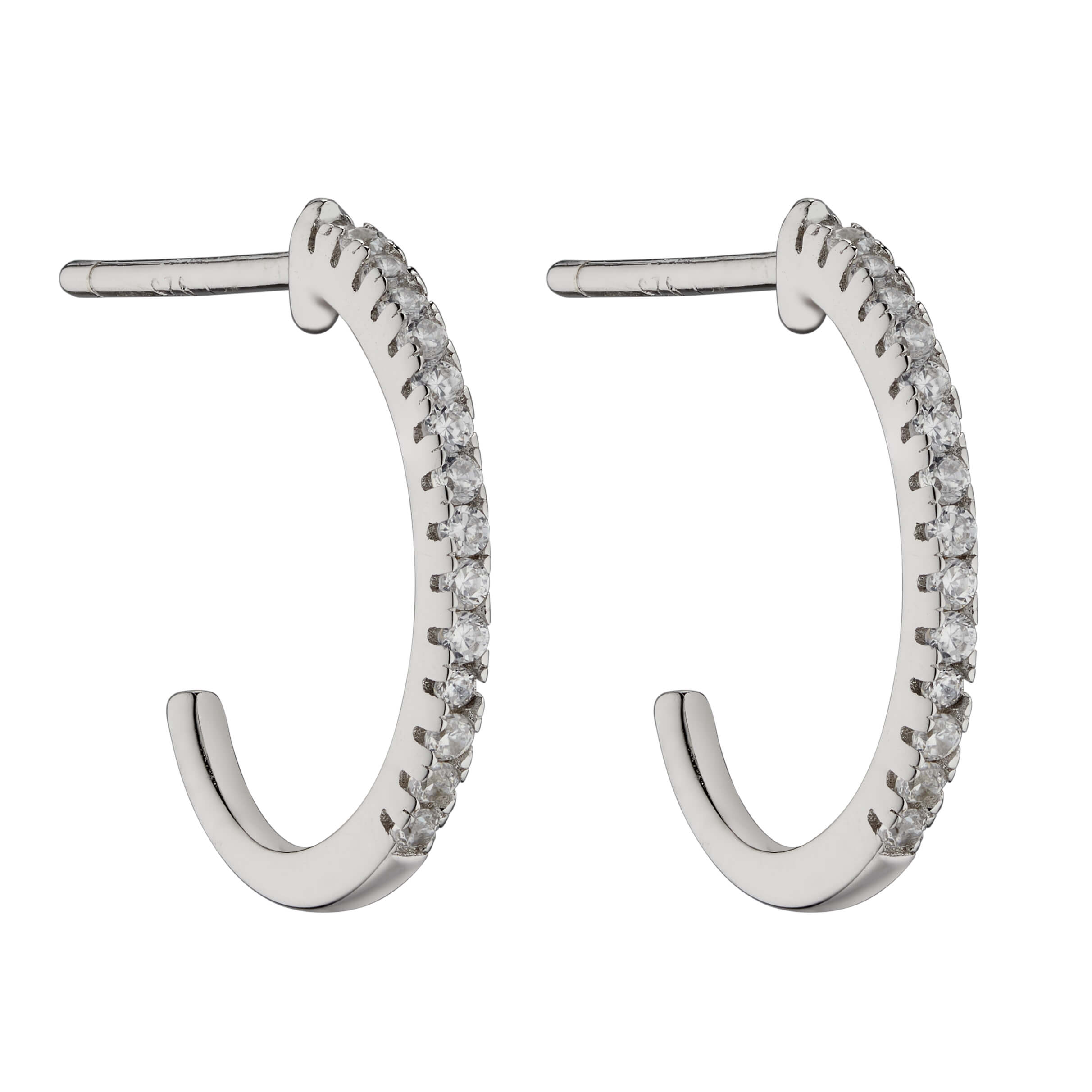 Beginnings Open Hoop Earrings With Cubic Zirconia
