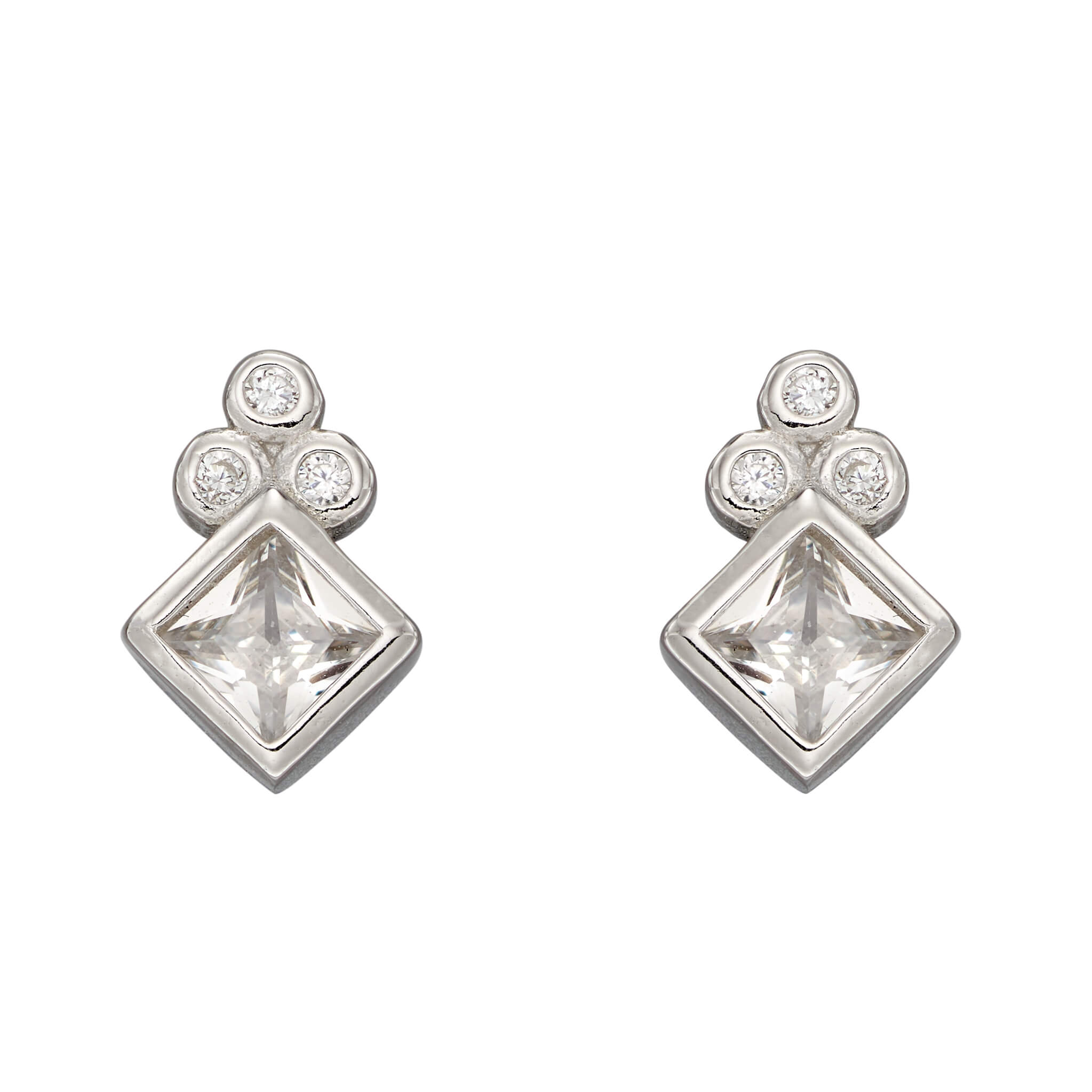 Beginnings Diamond Shape Stud Earrings