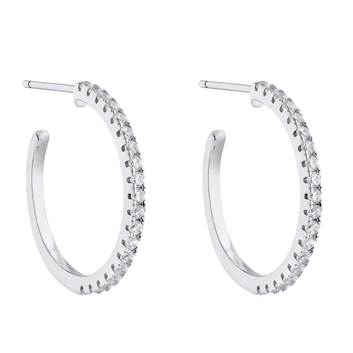 Beginnings Hoop Earrings with Cubic Zirconia