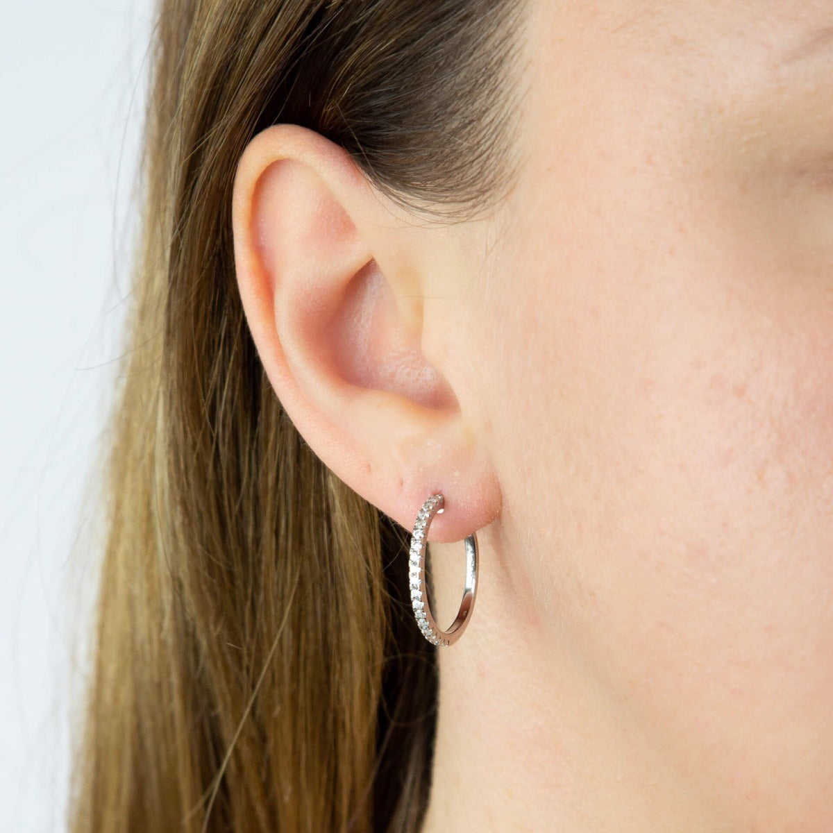 Beginnings Hoop Earrings with Cubic Zirconia
