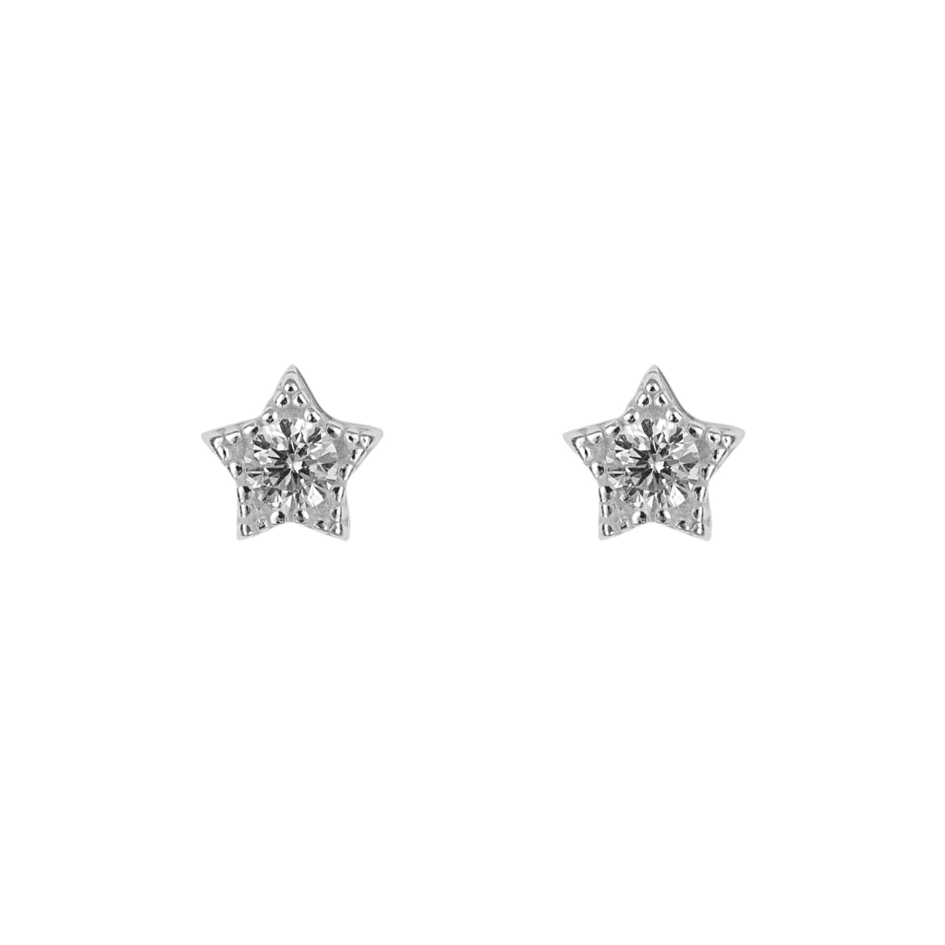Beginnings Star Stud Earrings with Cubic Zirconia