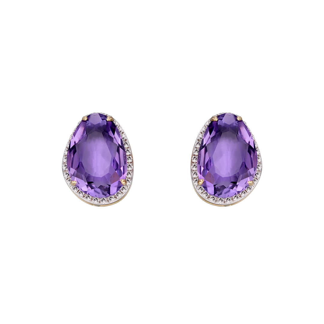 Elements Gold Irregular Shaped Semi-Precious Stone Stud Earrings