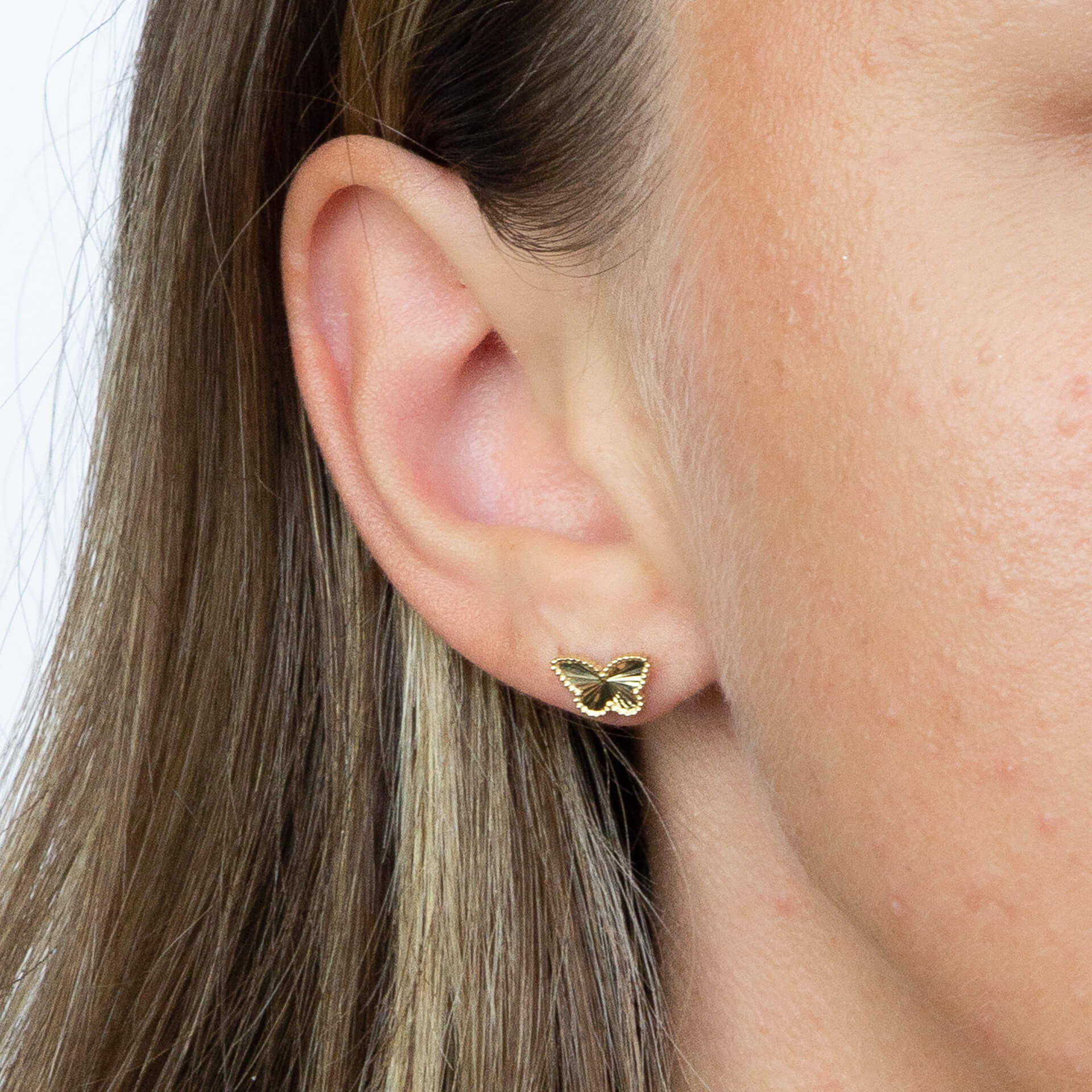Elements Gold Butterfly Stud Earrings