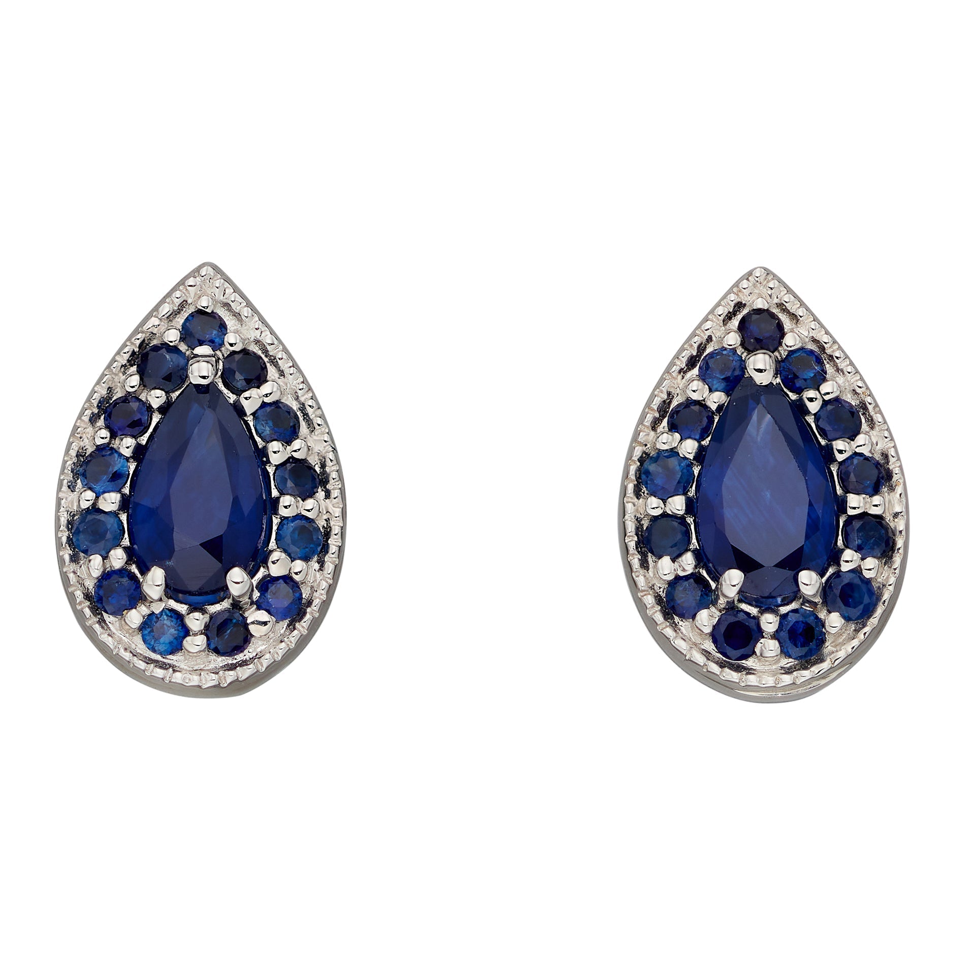 Elements Gold Teardrop Earrings with Precious Stone