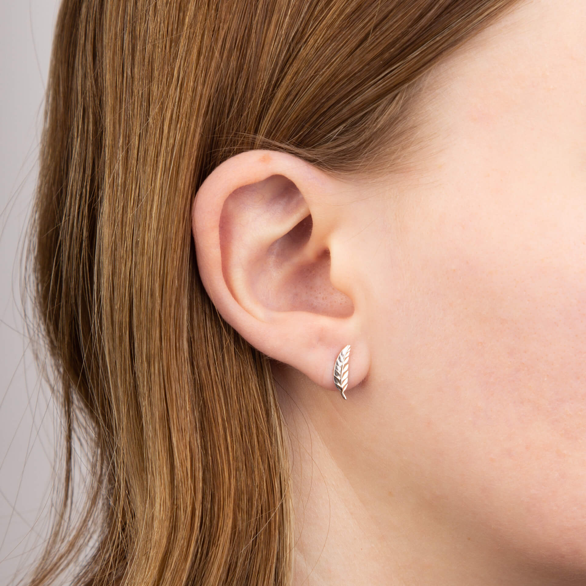 Elements Gold Feather Stud Earrings