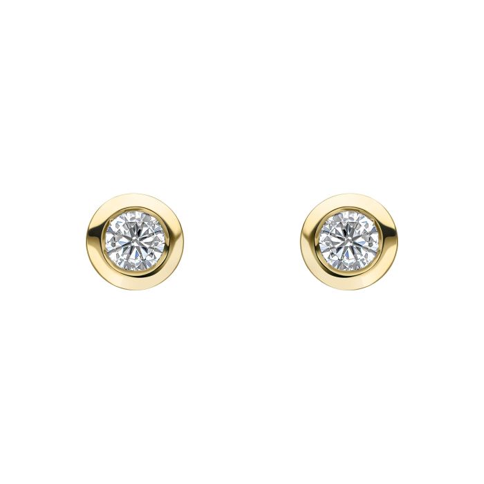 Elements Gold Bezel Stud Earrings