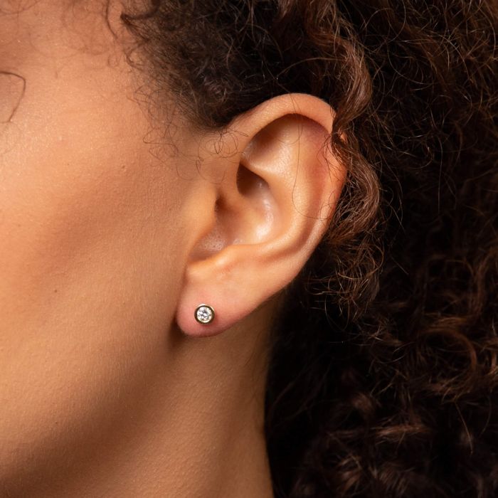 Elements Gold Bezel Stud Earrings