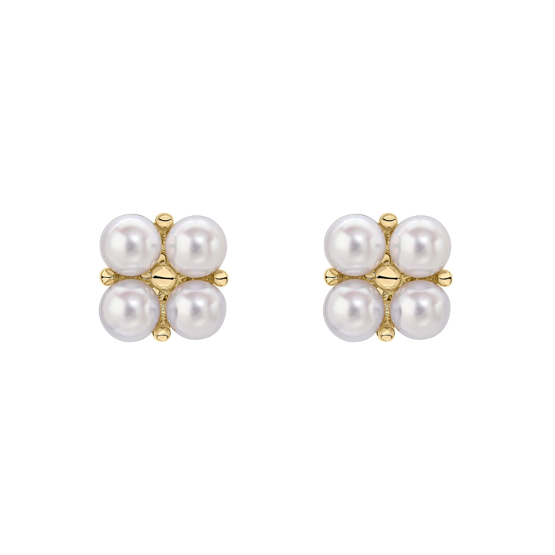 Elements Gold Floral Freshwater Pearl Earrings