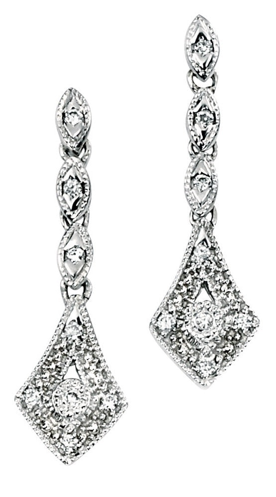 Elements Gold Vintage Drop Earrings with Diamond