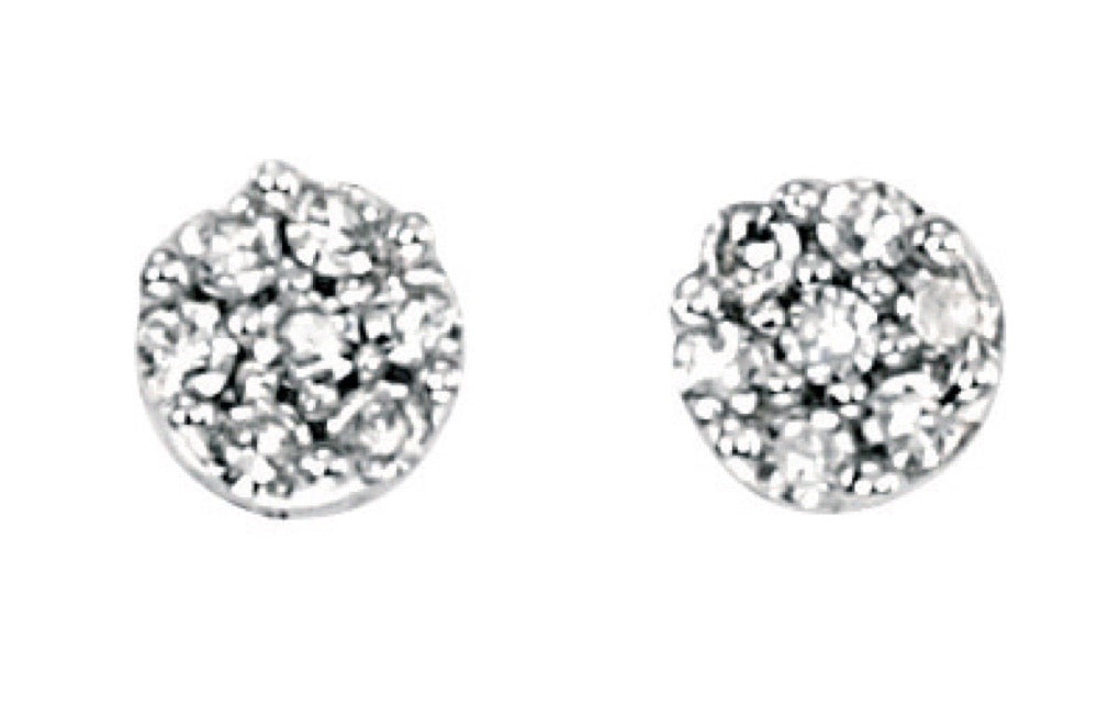 Elements Gold Small Diamond Cluster Earrings