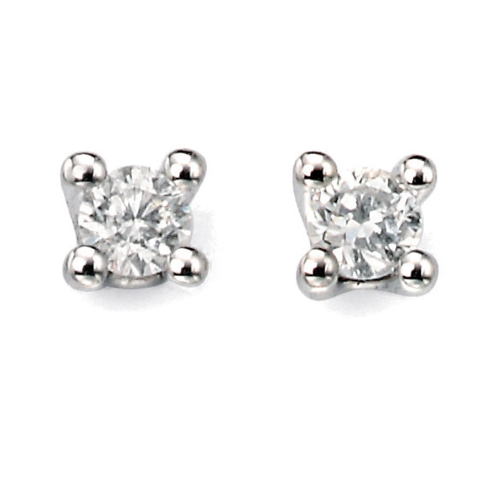 Elements Gold Solitaire Diamond Earrings