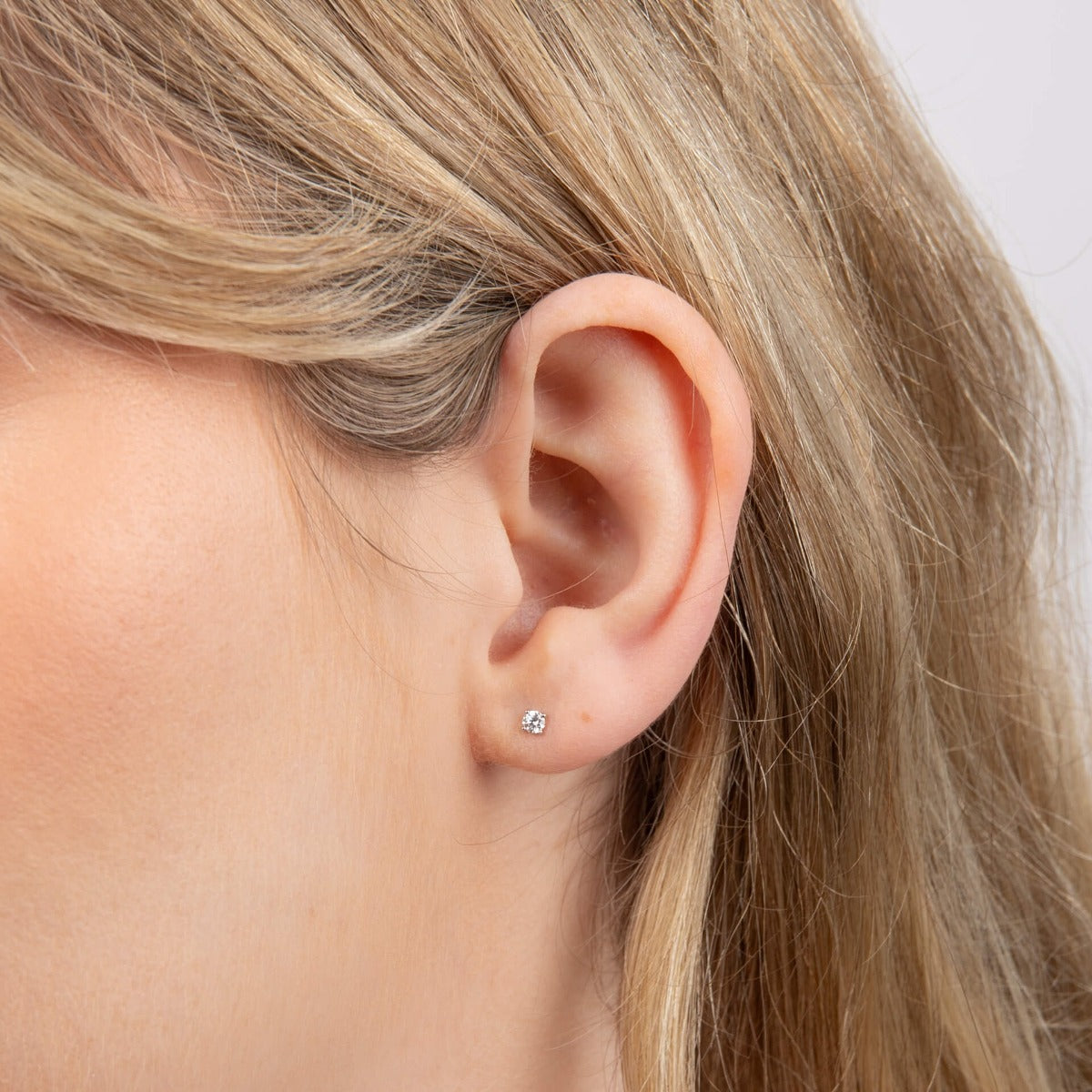 Elements Gold Solitaire Diamond Earrings
