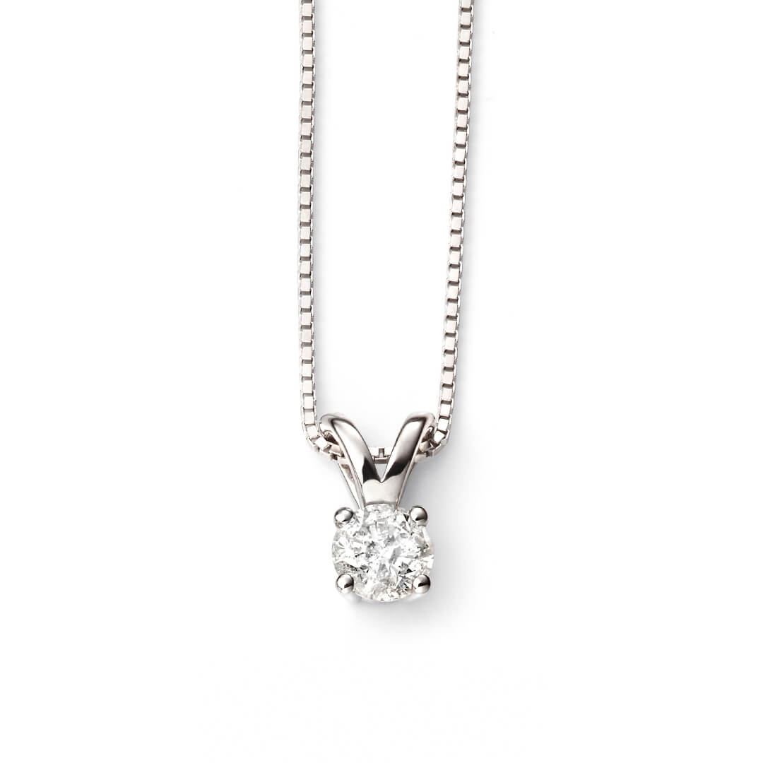 Elements Gold Double Bale Solitaire Diamond Pendant