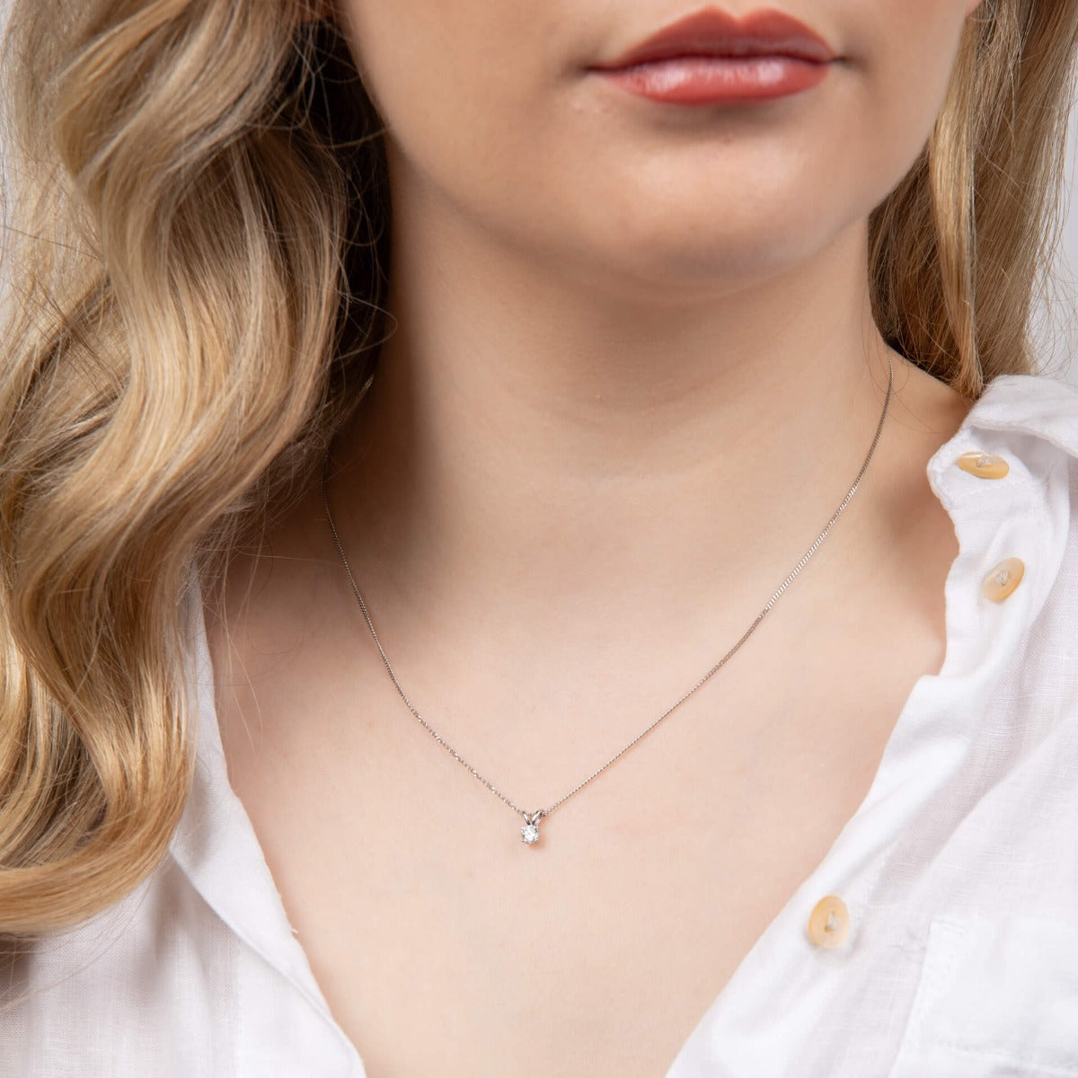 Elements Gold Double Bale Solitaire Diamond Pendant
