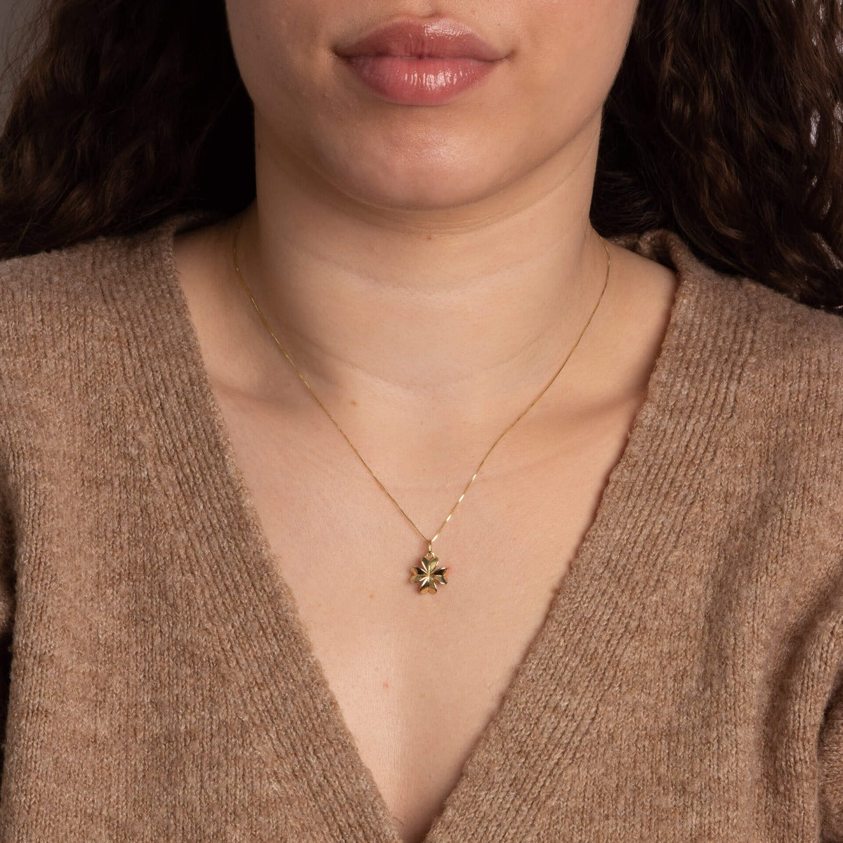Elements Gold Four Leaf Clover Pendant