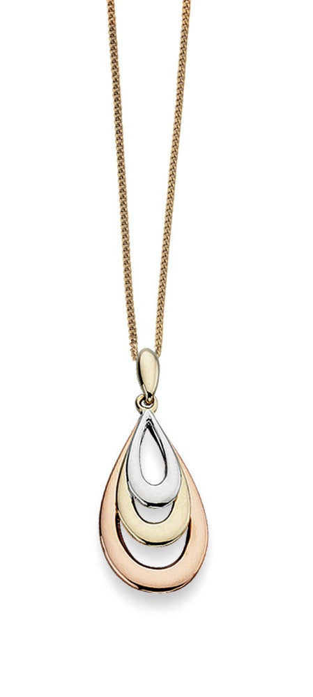 Elements Gold Tri-Metal Teardrop Pendant