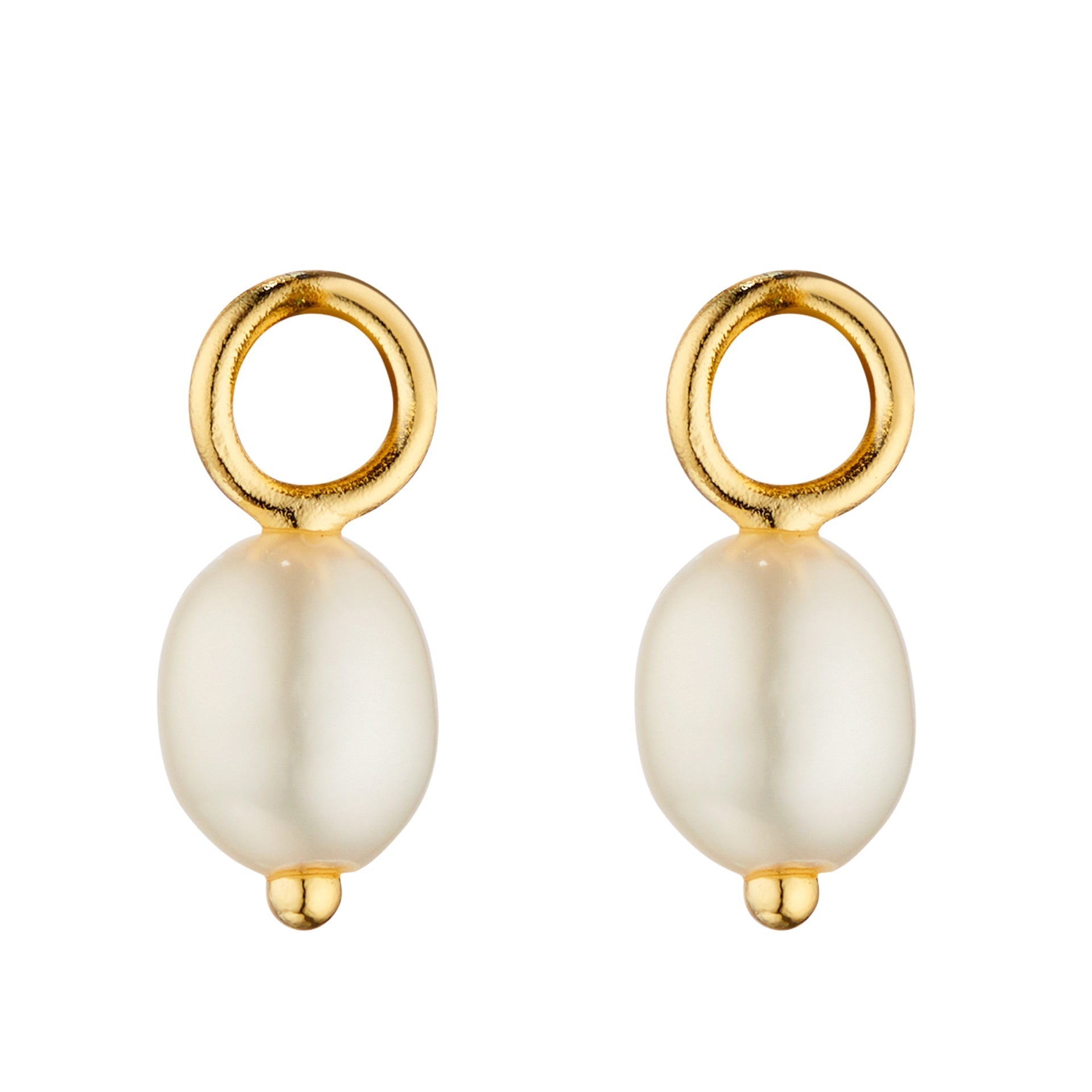 Elements Gold Freshwater Pearl Hoop Earring Charms