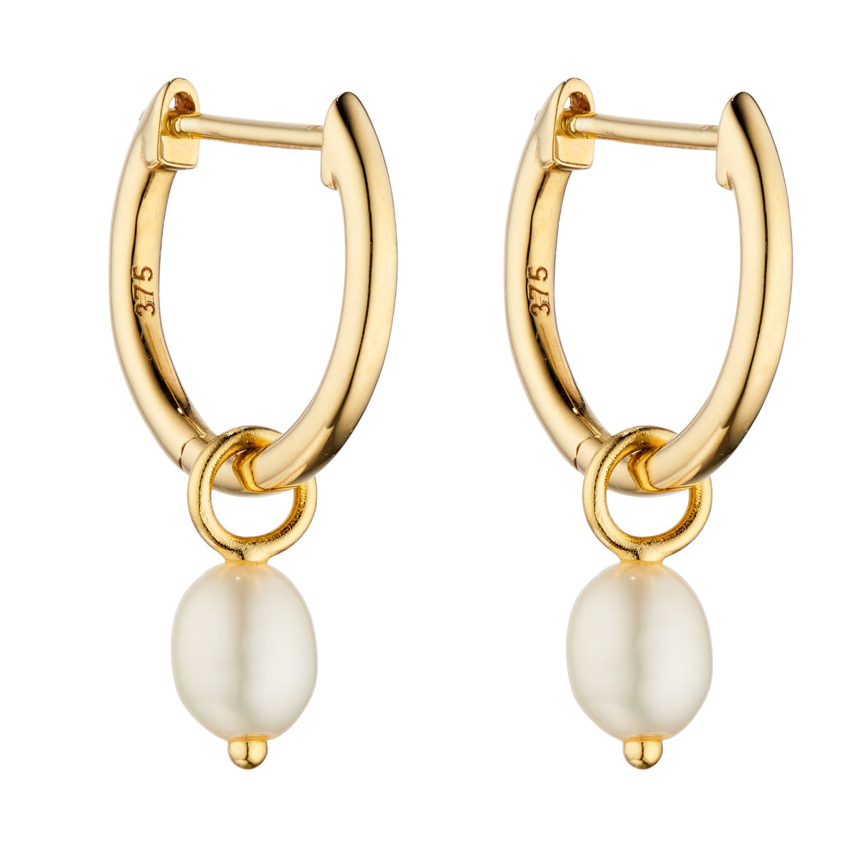 Elements Gold Freshwater Pearl Hoop Earring Charms