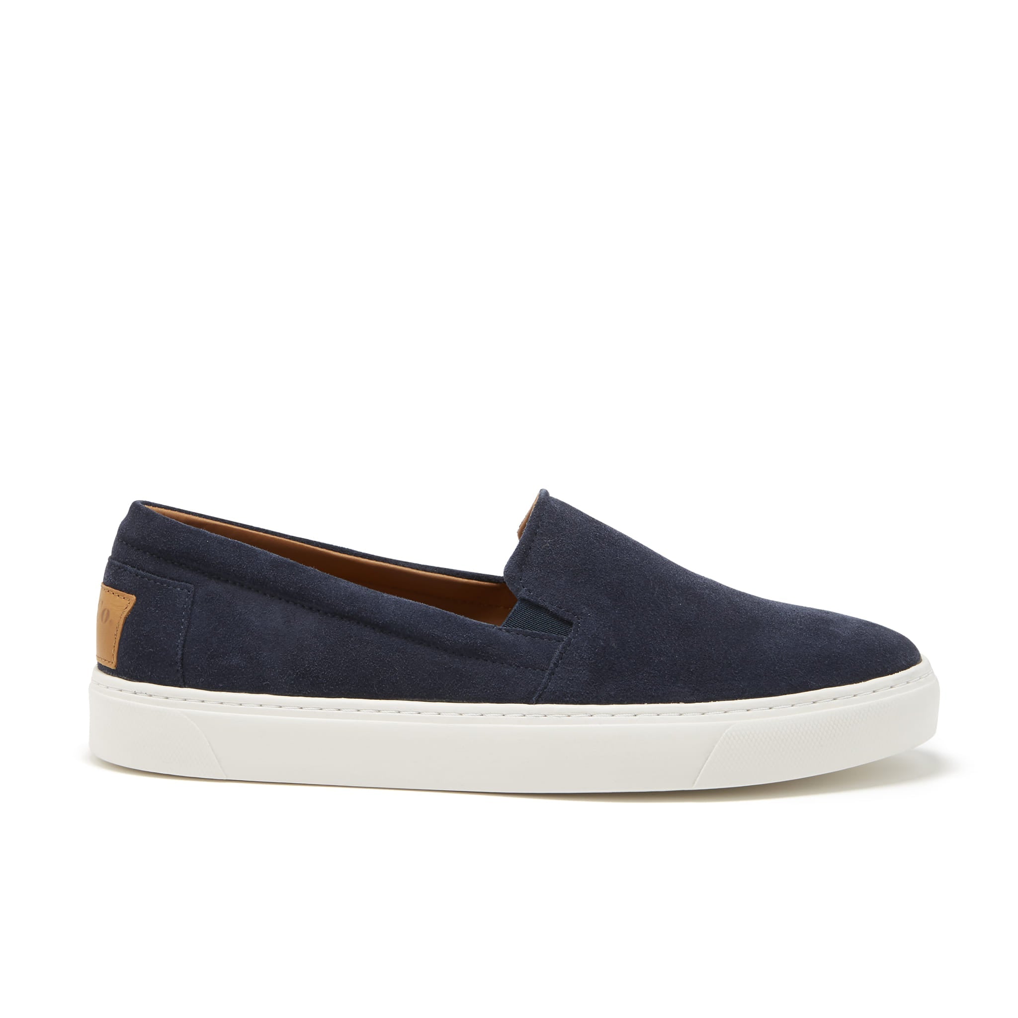 Sneakers slip-on, pelle scamosciata blu scuro