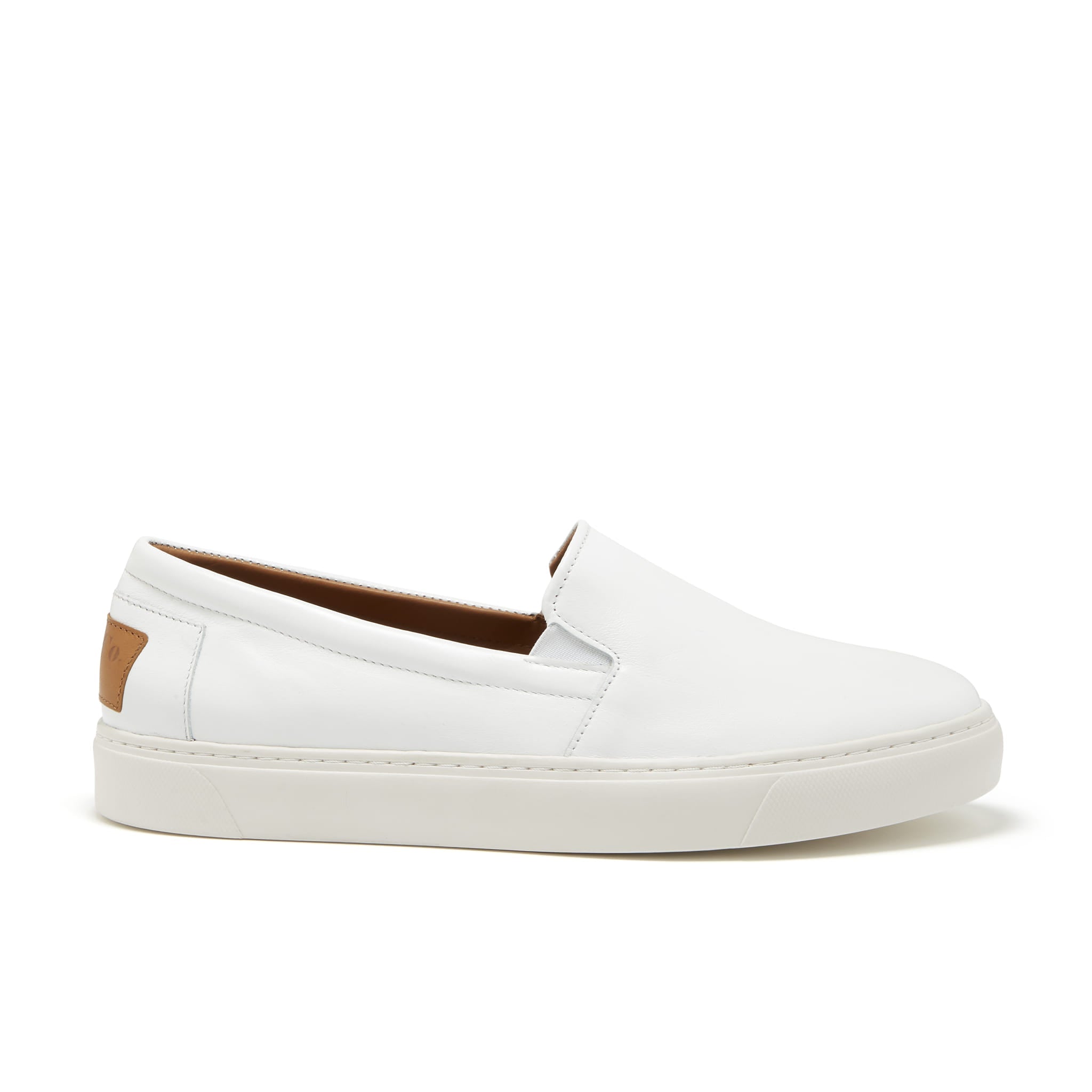 Sneakers slip-on, in pelle bianca