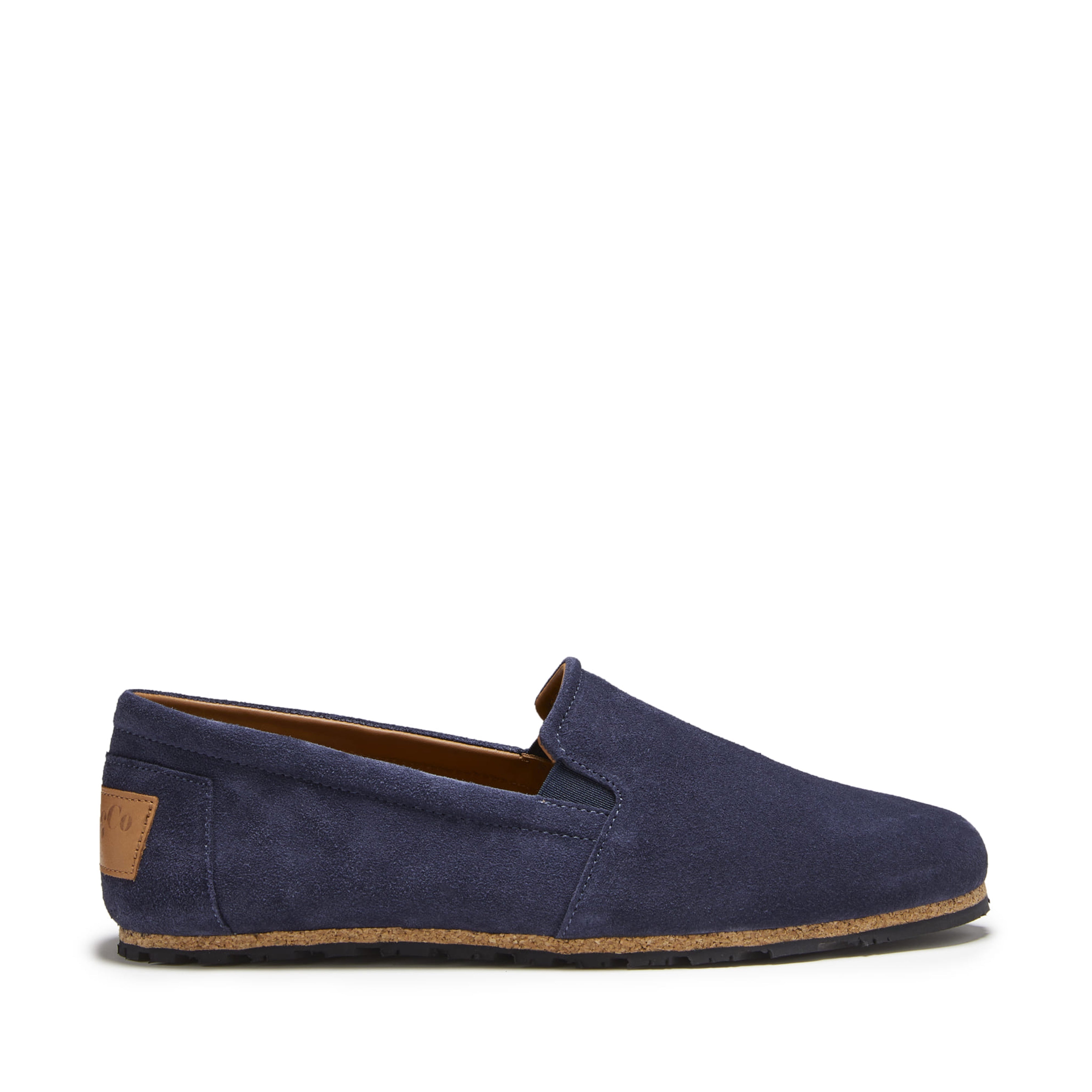 Espadrillas suola carrarmato, camoscio blu notte