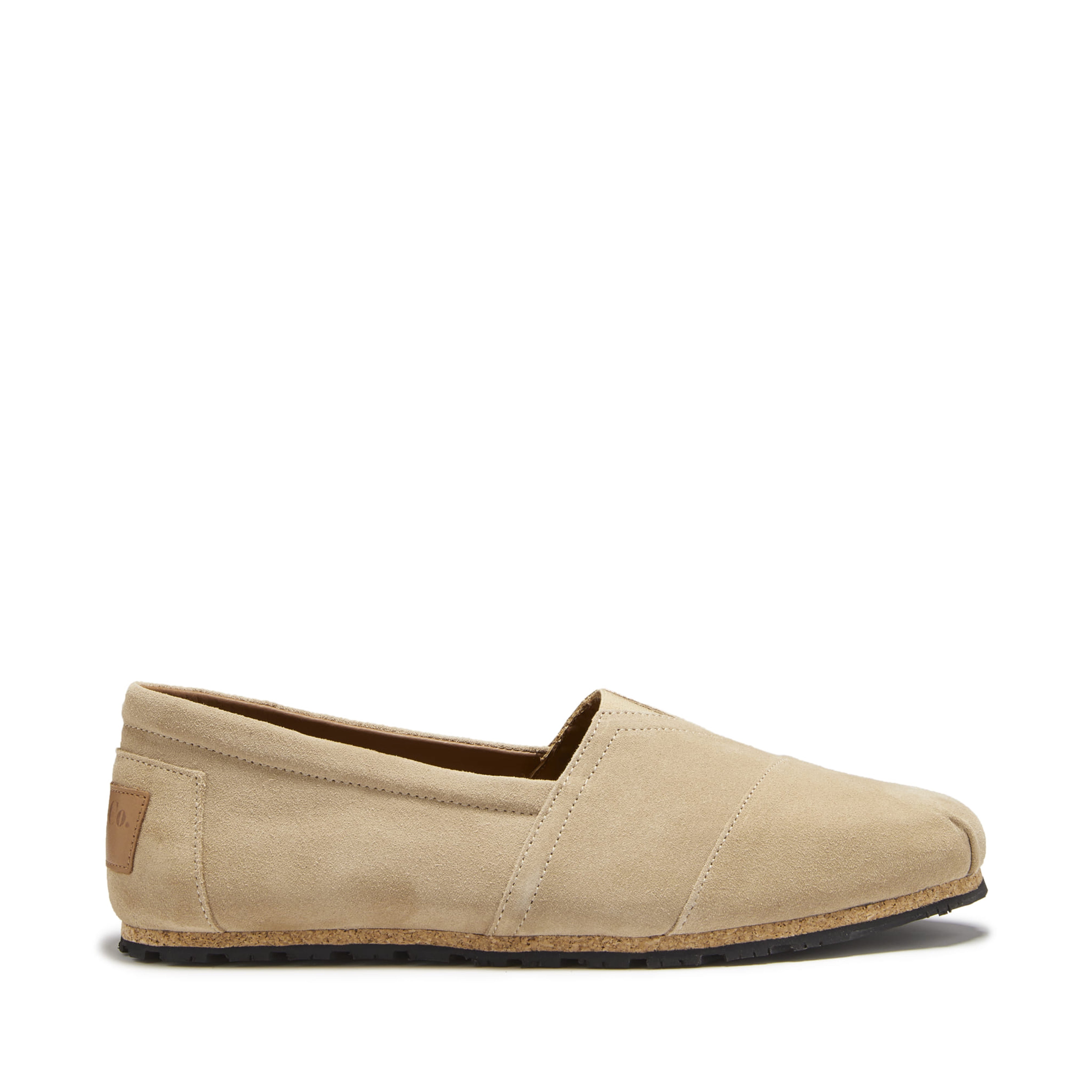 Espadrillas con suola a carrarmato, camoscio color tortora